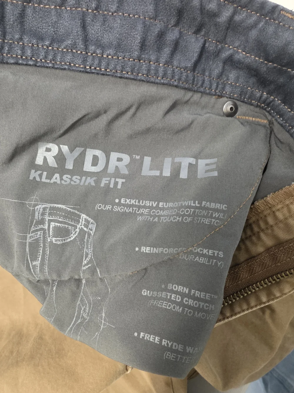 KÜHL RYDR Lite Klassik Fit Hiking Outdoor Pants Brown Men's Size 38x32